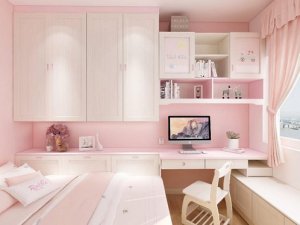 粉色卧室衣柜设计效果图 现代风整体衣柜图片